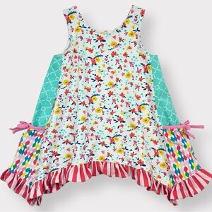 Sz 8 Wildflowers Short Cut Trapeze Top LaLa Land collection floral swing top